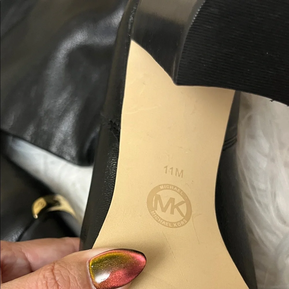 Michael Kors Black Over-The-Knee Leather Boots
